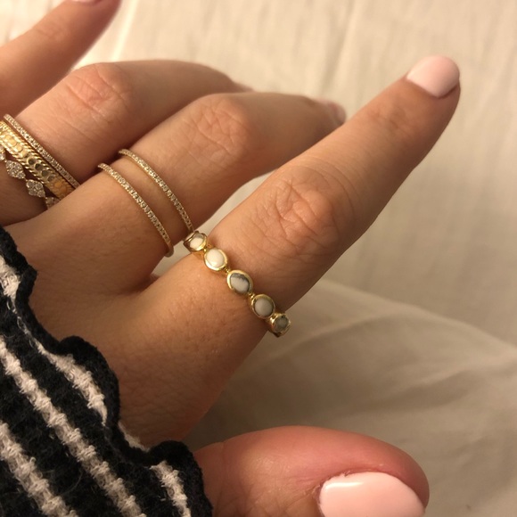 Anna Beck Howlite Gold Multi Stone Stacking Ring - Picture 4 of 4